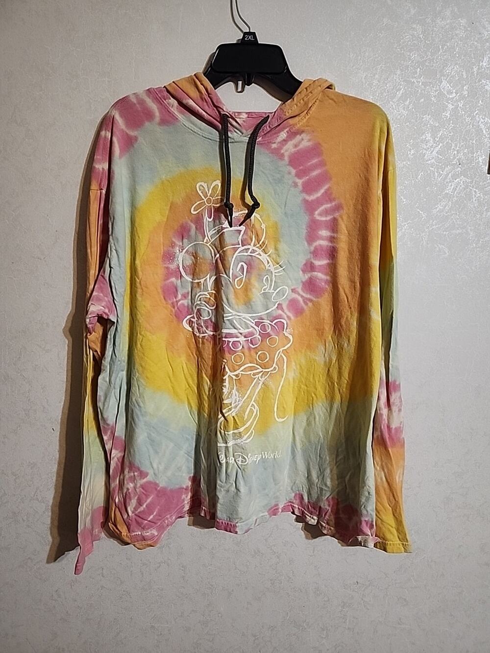 Disney Parks Minnie Mouse Tie Dye Hooded T-Shirt XXL SEE DESCRIPTION